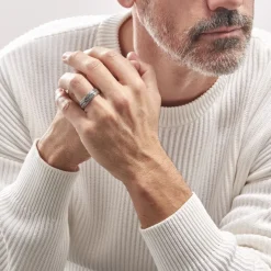 Bague Acier Blanc Gordon-Histoire d'Or New