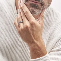 Bague Acier Blanc Gordon-Histoire d'Or New