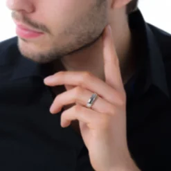 Bague Acier Blanc John-Histoire d'Or Best