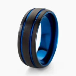 Bague Acier Bleu-JOURDAN
