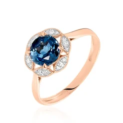 Bague Adryene Or Rose Topaze Et Oxyde De Zirconium-Histoire d'Or