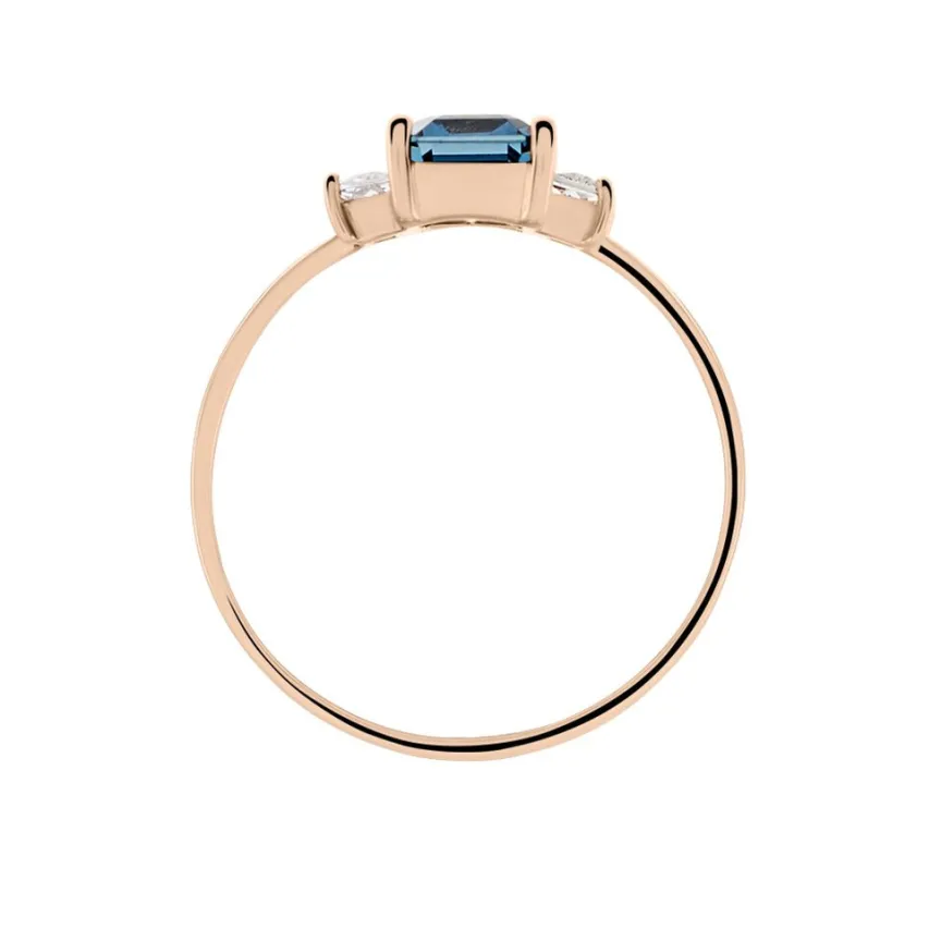 Bague Aimie Or Rose Topaze Et Oxyde De Zirconium-Histoire d'Or Outlet