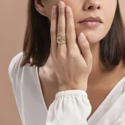 Bague Ajustable Agostino Acier Doré-Histoire d'Or Outlet