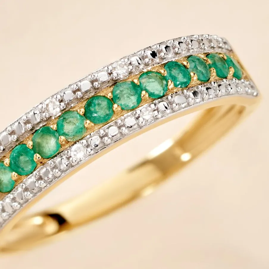 Histoire d'Or Bague Amias Or Jaune Emeraude Diamant