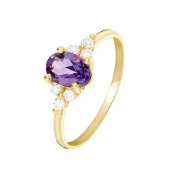 Bague Anaid Or Jaune Amethyste Et Oxyde De Zirconium-Histoire d'Or Discount