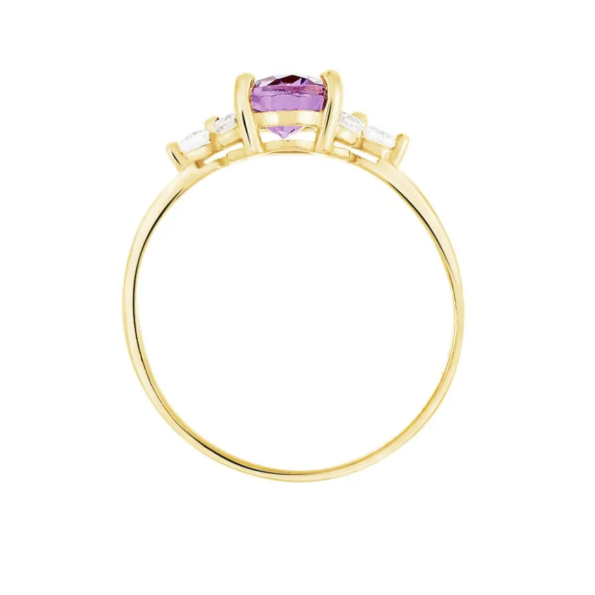 Bague Anaid Or Jaune Amethyste Et Oxyde De Zirconium-Histoire d'Or Discount