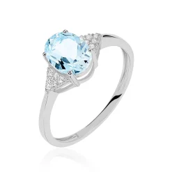 Bague Andreani Or Blanc Topaze Et Oxyde De Zirconium-Histoire d'Or Online