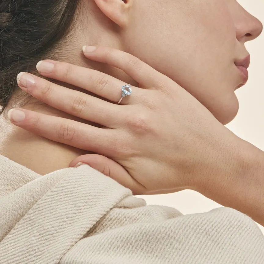 Bague Andreani Or Blanc Topaze Et Oxyde De Zirconium-Histoire d'Or Online