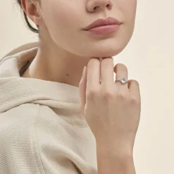 Bague Andreani Or Blanc Topaze Et Oxyde De Zirconium-Histoire d'Or Online