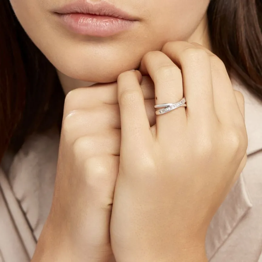 Bague Anelyse Or Blanc Oxyde De Zirconium-Histoire d'Or