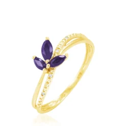 Bague Angie Or Jaune Amethyste Et Diamant-Histoire d'Or Sale