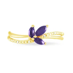 Bague Angie Or Jaune Amethyste Et Diamant-Histoire d'Or Sale