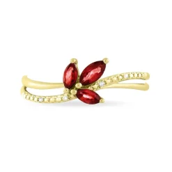 Bague Angie Or Jaune Rubis Et Diamant-Histoire d'Or Clearance