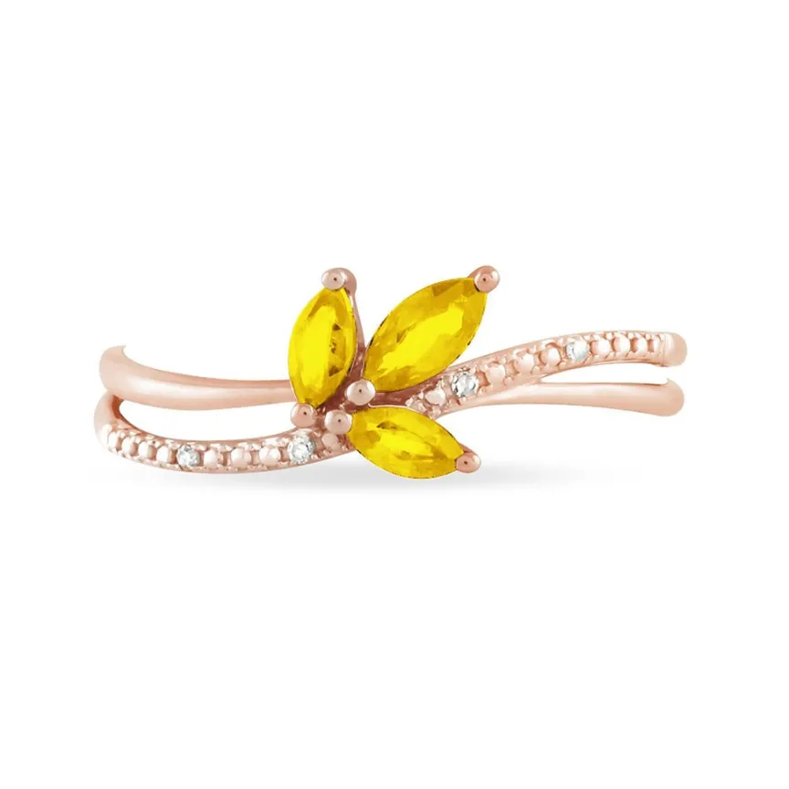Bague Angie Or Rose Citrine Et Diamant-Histoire d'Or Clearance