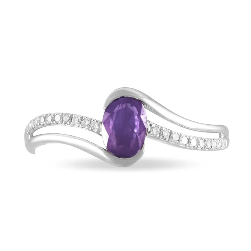 Bague Anja Or Blanc Amethyste Et Diamant-Histoire d'Or