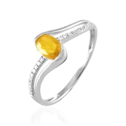 Bague Anja Or Blanc Citrine Et Diamant-Histoire d'Or Online