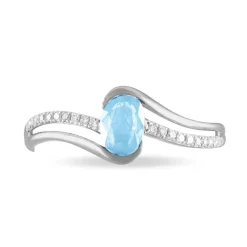 Bague Anja Or Blanc Topaze Et Diamant-Histoire d'Or New