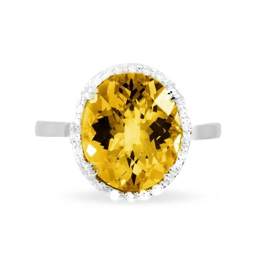 Bague Anna Or Blanc Citrine Et Diamant-Histoire d'Or Discount