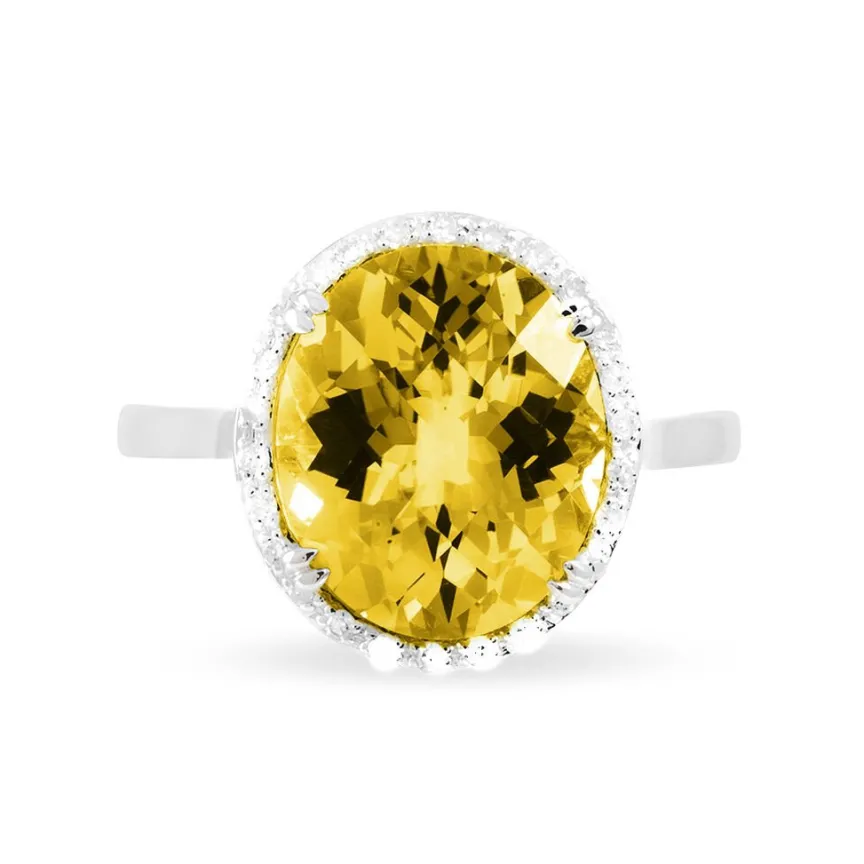 Bague Anna Or Blanc Citrine Et Diamant-Histoire d'Or Sale