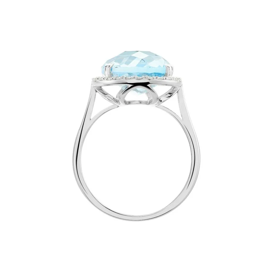 Histoire d'Or Bague Anna Or Blanc Topaze Et Oxyde De Zirconium