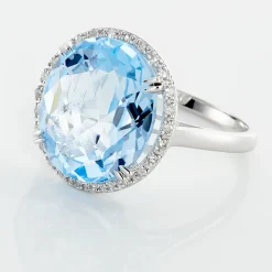 Histoire d'Or Bague Anna Or Blanc Topaze Et Oxyde De Zirconium