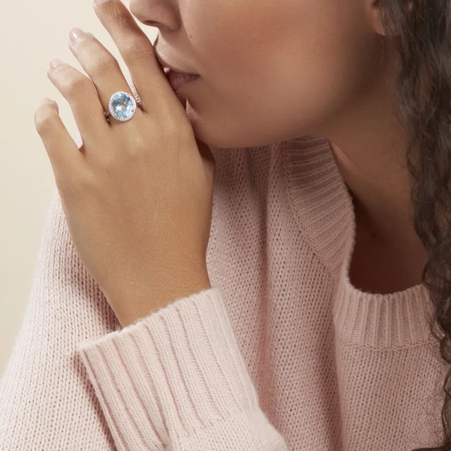 Histoire d'Or Bague Anna Or Blanc Topaze Et Oxyde De Zirconium