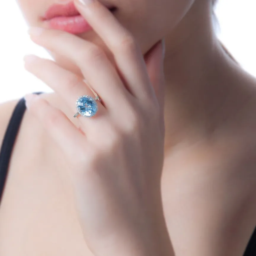 Bague Anna Or Blanc Topaze Et Diamant-Histoire d'Or Best