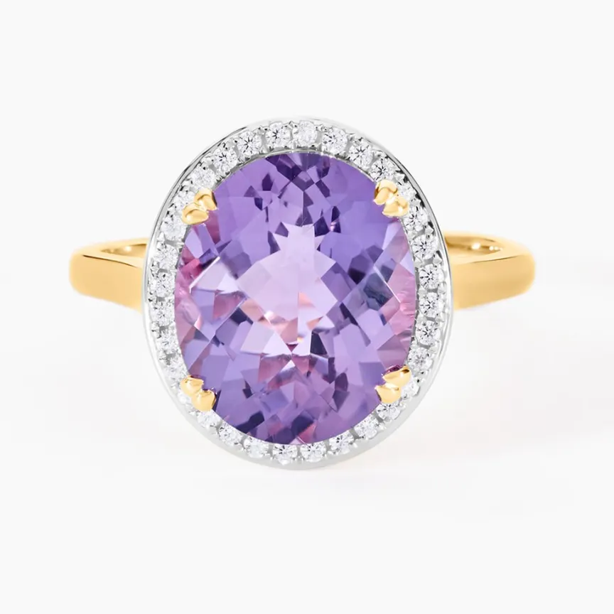 Bague Anna Or Jaune Amethyste Et Oxyde De Zirconium-Histoire d'Or
