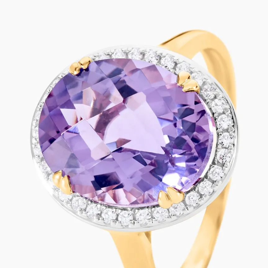 Bague Anna Or Jaune Amethyste Et Oxyde De Zirconium-Histoire d'Or