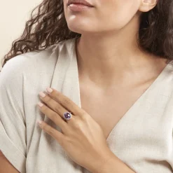 Bague Anna Or Jaune Amethyste Et Oxyde De Zirconium-Histoire d'Or