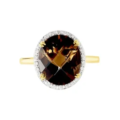 Bague Anna Or Jaune Quartz Et Oxyde De Zirconium-Histoire d'Or Online
