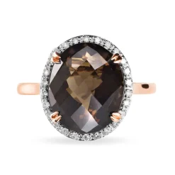 Bague Anna Or Rose Quartz Et Diamant-Histoire d'Or Sale