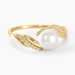 Bague Antoinette Or Jaune Perle De Culture Et Oxyde De Zirconium-Histoire d'Or Best