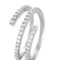 Bague Argent Blanc Bennett Oxydes De Zirconium-Histoire d'Or Outlet