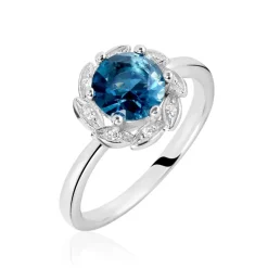 Bague Argent Blanc Clover Verre Oxydes De Zirconium-Histoire d'Or Best