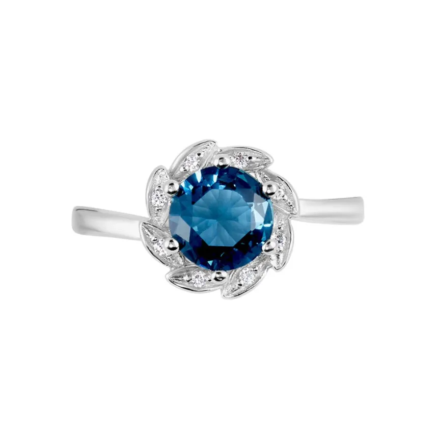 Bague Argent Blanc Clover Verre Oxydes De Zirconium-Histoire d'Or Best