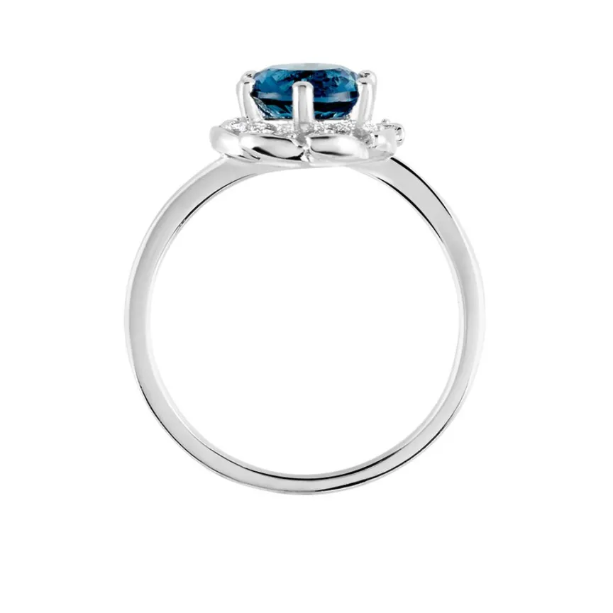 Bague Argent Blanc Clover Verre Oxydes De Zirconium-Histoire d'Or Best