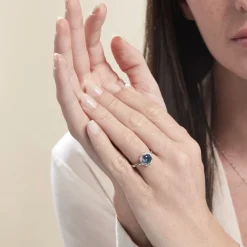 Bague Argent Blanc Clover Verre Oxydes De Zirconium-Histoire d'Or Best