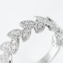 Bague Argent Blanc Cynome Oxydes De Zirconium-Histoire d'Or Sale