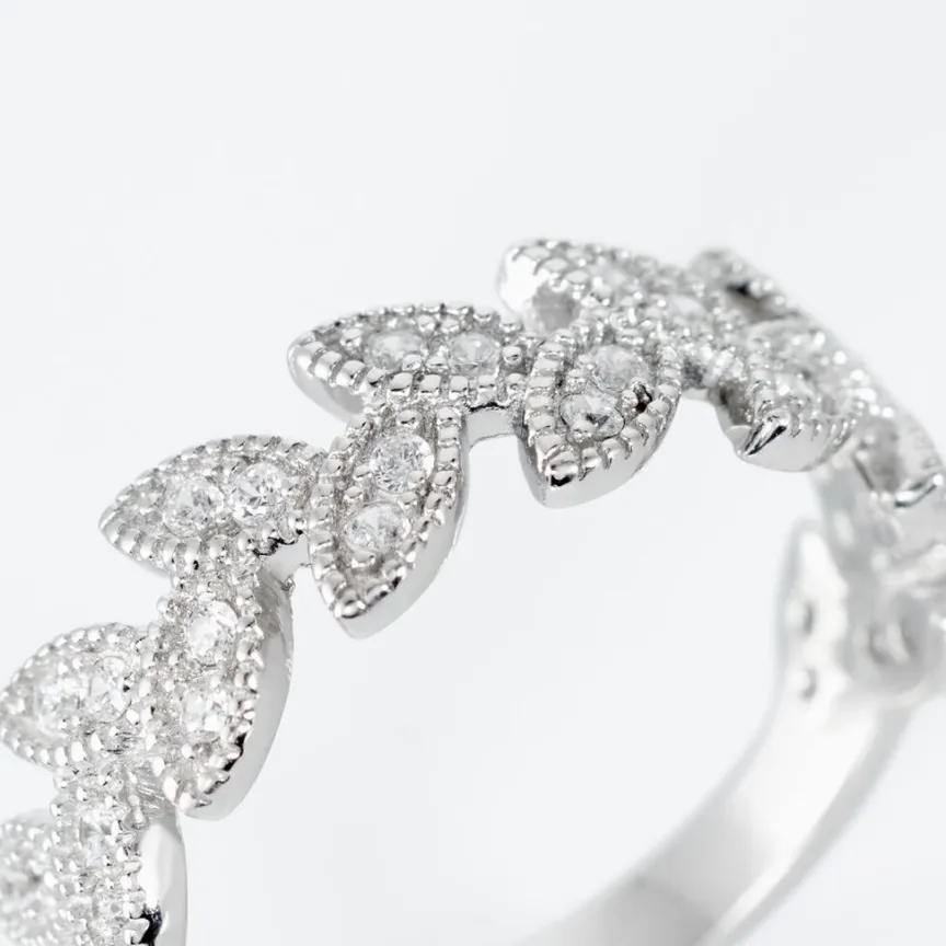 Bague Argent Blanc Cynome Oxydes De Zirconium-Histoire d'Or Sale