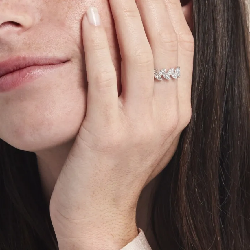 Bague Argent Blanc Cynome Oxydes De Zirconium-Histoire d'Or Sale