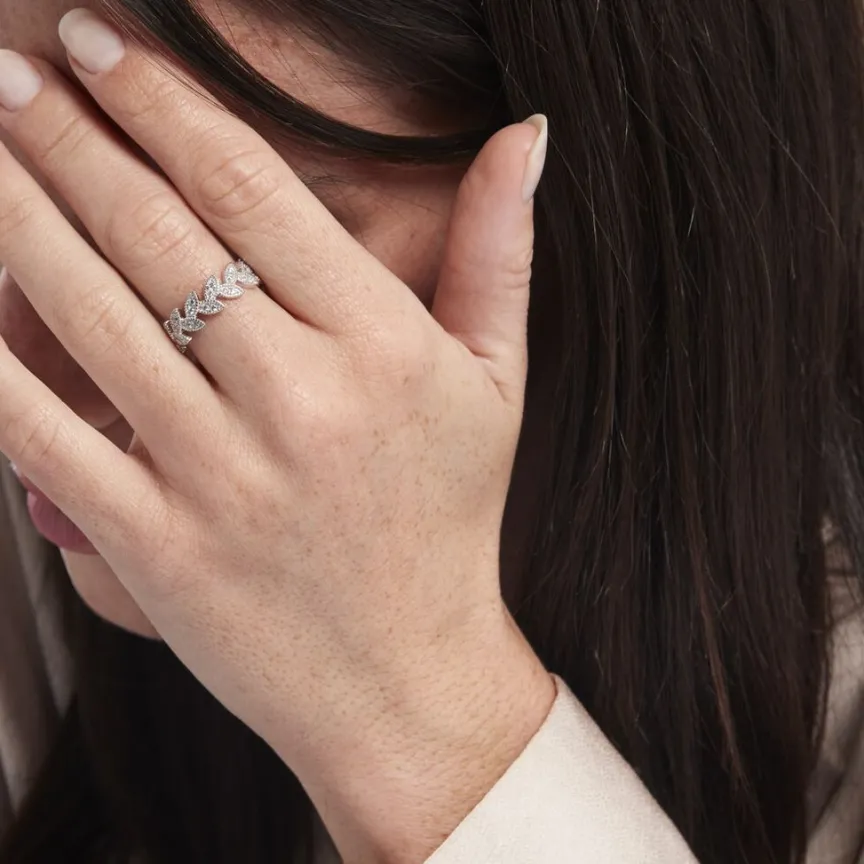 Bague Argent Blanc Cynome Oxydes De Zirconium-Histoire d'Or Sale