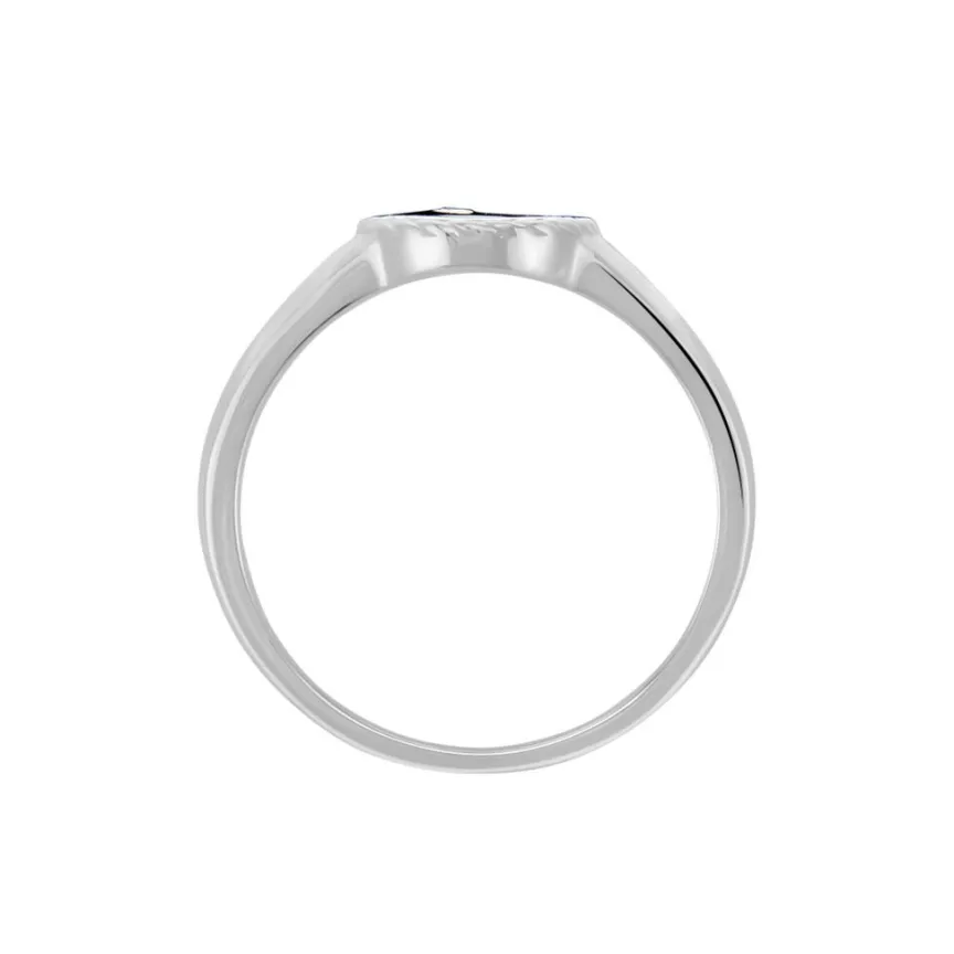 Bague Argent Blanc Lugus Email Et Oxyde De Zirconium-Histoire d'Or Online