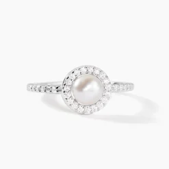 Bague Argent Blanc Suada Perle De Culture Oxyde De Zirconium-Histoire d'Or Discount