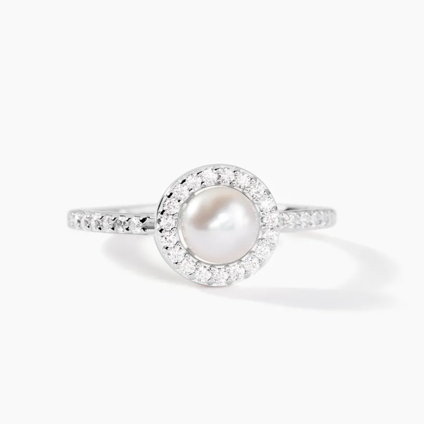 Bague Argent Blanc Suada Perle De Culture Oxyde De Zirconium-Histoire d'Or Discount