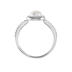 Bague Argent Blanc Suada Perle De Culture Oxyde De Zirconium-Histoire d'Or Discount