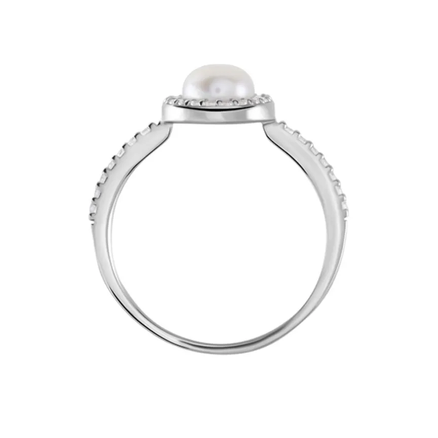Bague Argent Blanc Suada Perle De Culture Oxyde De Zirconium-Histoire d'Or Discount