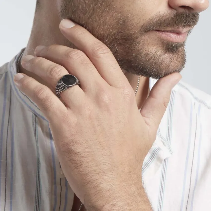 Bague Argent Blanc Tom Email Noir-Histoire d'Or Clearance