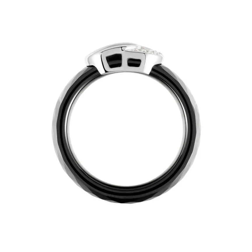 Bague Argent Blanc Valérie Oxyde De Zirconium Et Céramique-Histoire d'Or Discount