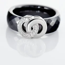 Bague Argent Blanc Valérie Oxyde De Zirconium Et Céramique-Histoire d'Or Discount